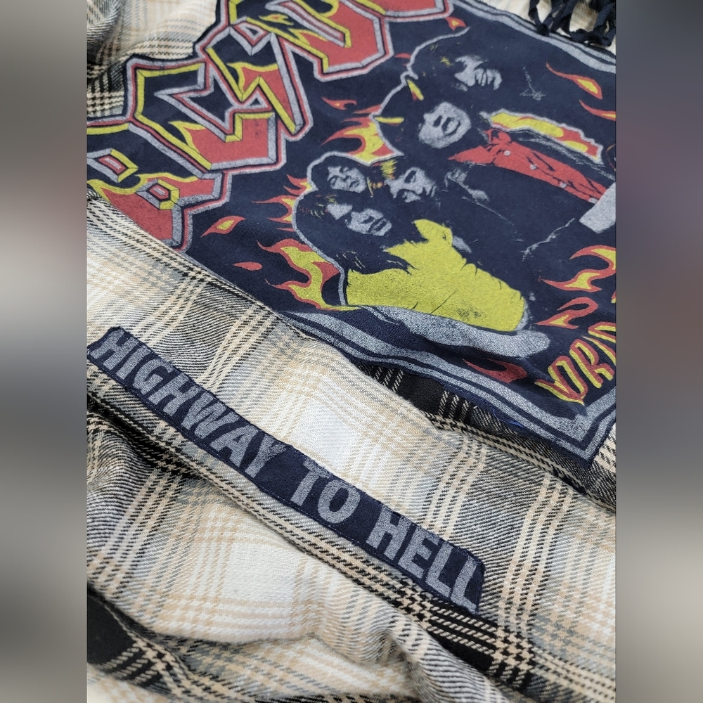 **SOLD******AC/DC World Tour 1979 Plaid Fringe Jacket - Picture 9 of 10